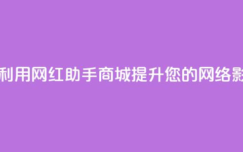 如何利用网红助手商城提升您的网络影响力 第1张