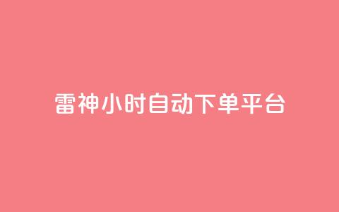 雷神24小时自动下单平台,qq空间访客量增加器 - 卡盟刷网课低价 qq业务卡盟网站最低价 第1张