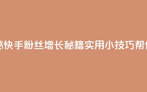 快手粉丝如何 - 揭秘快手粉丝增长秘籍！实用小技巧帮你增加粉丝！~ 第1张