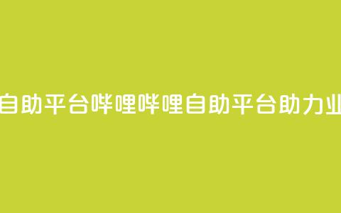 哔哩哔哩业务自助平台 - 哔哩哔哩自助平台助力业务拓展！ 第1张