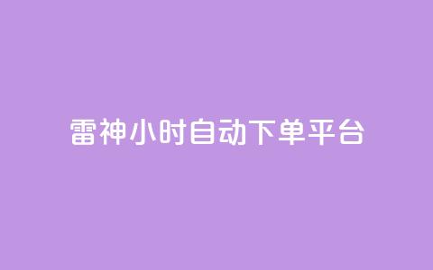 雷神24小时自动下单平台,低价vip会员货源网站 - 抖音真人评论 ks下单便宜业务 第1张