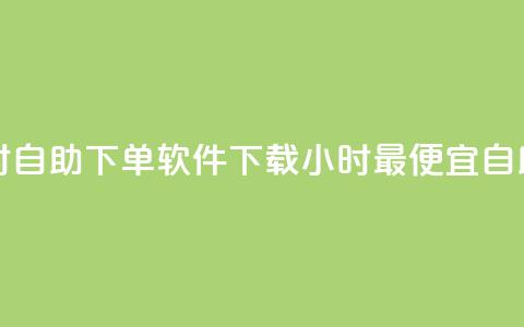 最便宜24小时自助下单软件下载(24小时最便宜自助软件下载) 第1张