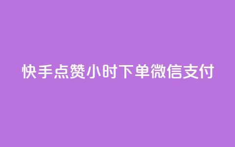快手点赞24小时下单微信支付 - 高效便捷！快手点赞24小时内完成订单，支持微信支付！! 第1张