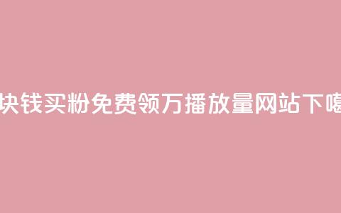 一块钱买1000粉 - 免费领1万播放量网站 第1张