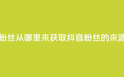 抖音粉丝从哪里来获取(抖音粉丝的来源解析) 第1张