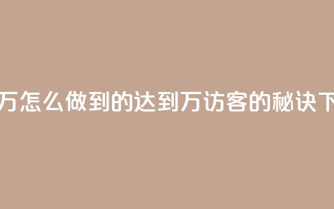 qq访客2万怎么做到的(“达到2万QQ访客的秘诀”) 第1张