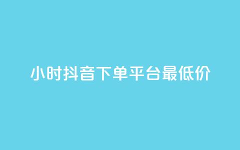 24小时抖音下单平台最低价 - 24小时抖音快速下单，平台最优惠价格! 第1张