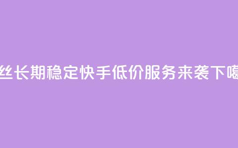 粉丝长期稳定，快手低价服务来袭 第1张