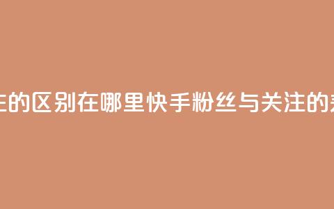 快手粉丝和关注的区别在哪里 - 快手粉丝与关注的差异解析~ 第1张