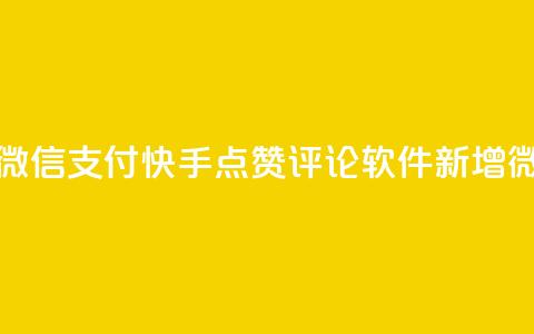 快手点赞评论软件微信支付 - 快手点赞评论软件新增微信支付功能~ 第1张