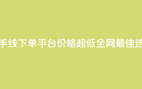 快手线下单平台价格超低全网最佳选择 第1张