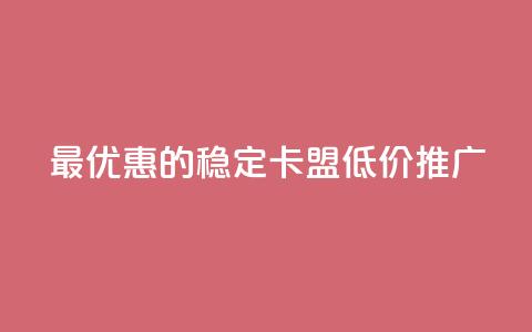 最优惠的稳定卡盟低价推广 第1张