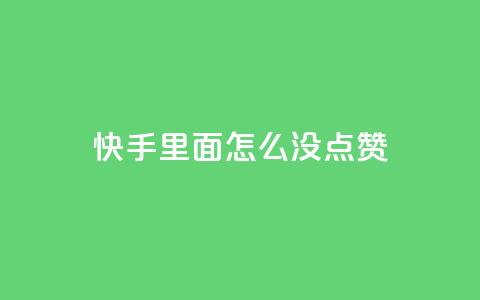 快手里面怎么没点赞,快手粉丝卡盟 - 刷qqvip网站卡盟 刷qq空间访客量的网址 第1张