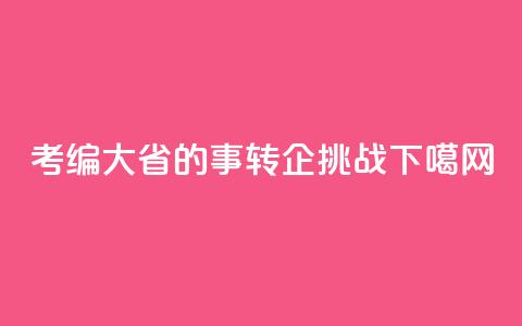 考编大省的“事转企”挑战 第1张