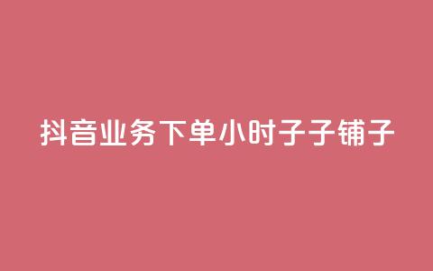 抖音业务下单24小时子子铺子 - 抖音快速下单助力24小时子铺新体验。 第1张