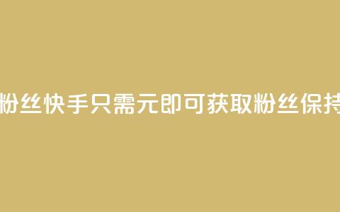 快手1元3000粉丝不掉粉丝 - 快手只需1元即可获取3000粉丝保持真实稳定。 第1张