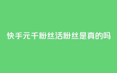 快手1元1000千粉丝活粉丝是真的吗,空间业务在线下单全网最低价 - tt动态点赞业务平台在哪里 qq无限点赞应用 第1张