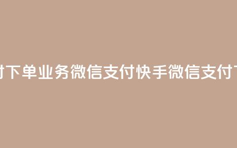 快手24小时下单业务微信支付(快手微信支付下单24小时) 第1张