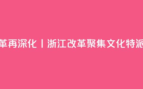 锚定现代化 改革再深化丨浙江改革聚集：文化特派员更新“进度条” 第1张