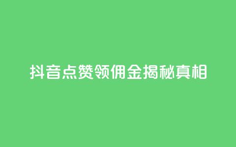 抖音点赞领佣金，揭秘真相 第1张