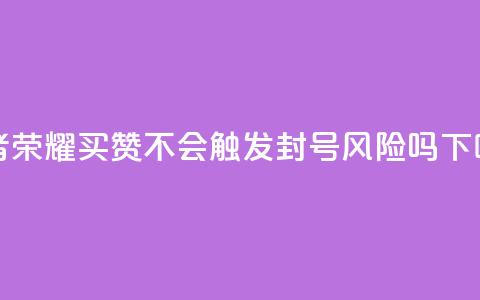 王者荣耀买赞不会触发封号风险吗？ 第1张