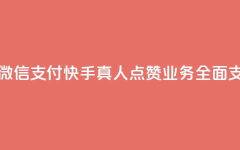 快手真人点赞业务微信支付 - 快手真人点赞业务全面支持微信支付! 第1张