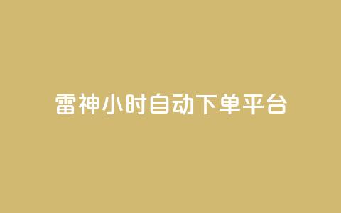 雷神24小时自动下单平台KS - 雷神KS平台：24小时自动下单服务! 第1张