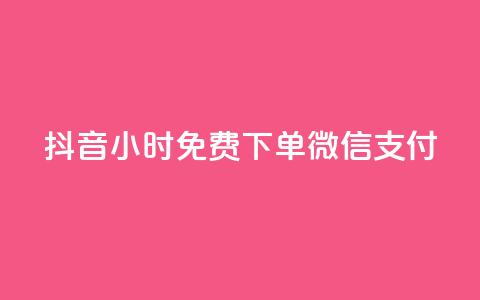 抖音24小时免费下单微信支付,24小时秒单业务平台免费 - qq业务网站梓豪 免费快手业务区 第1张