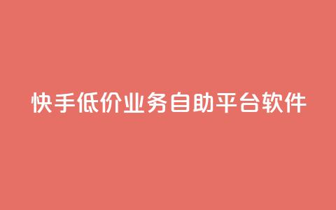 快手低价业务自助平台软件 - 快手推出自助平台助力低价业务发展! 第1张