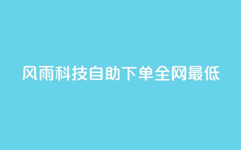 风雨科技自助下单全网最低 - 风雨科技自助下单打造行业最低价格。 第1张