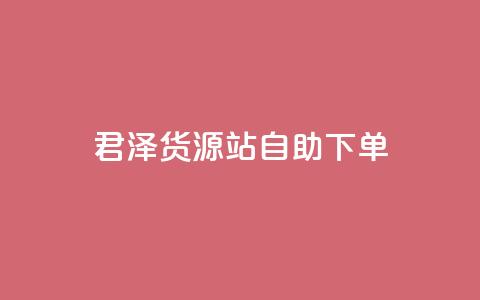 君泽货源站自助下单,闲鱼24小时自助商城 - ks网站平台 抖音全网最低价业务 第1张