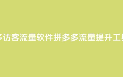 拼多多访客流量软件(拼多多流量提升工具解析) 第1张