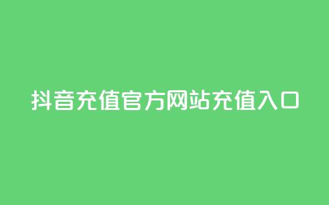 抖音充值官方网站充值入口 - 抖音官方网站充值入口详解! 第1张