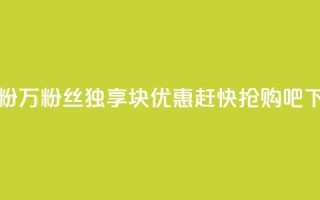 1块1万粉(1万粉丝独享1块优惠，赶快抢购吧！)