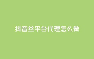 抖音丝平台代理怎么做 - 抖音丝软件在哪里找