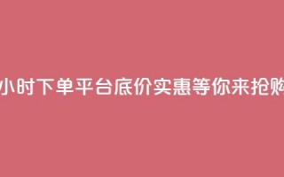 24小时下单平台，底价实惠，等你来抢购