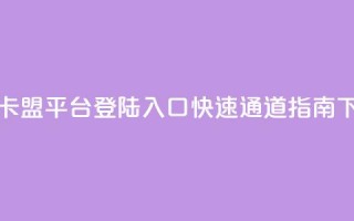 冰点卡盟平台登陆入口，快速通道指南