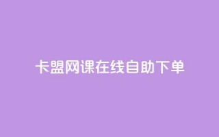 卡盟网课在线自助下单 - 在线自助下单的卡盟网课全攻略!