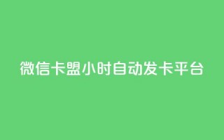 微信卡盟24小时自动发卡平台 - 微信卡盟：稳定发卡平台  24小时自动发卡，快速、便捷的购卡体验。