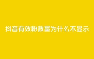 抖音有效粉数量为什么不显示 - 为何抖音有效粉丝数不显示？!