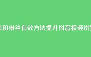 抖音怎么增加浏览量和粉丝 - 有效方法提升抖音视频浏览量和粉丝数。