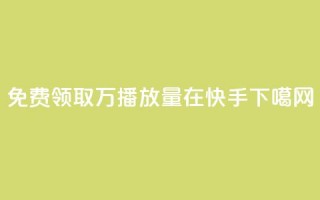 免费领取1万播放量在快手