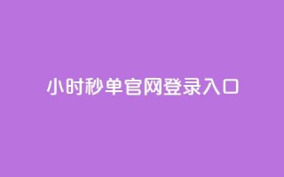 24小时秒单官网登录入口 - 24小时秒单注册入口全指南!