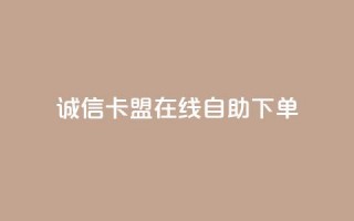 诚信卡盟在线自助下单 - 诚信卡盟自助下单平台简介与使用指南！