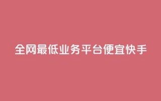 全网最低业务平台便宜快手,dy24小时在线下单 - dy自助服务平台 - 全网最低ks下单