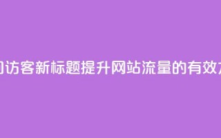 空间访客(新标题：提升网站流量的有效方法)