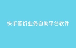 快手低价业务自助平台软件 - 快手推出低价自助平台软件助力业务发展！