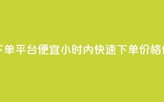 24小时快手下单平台便宜(24小时内快速下单，价格优惠)