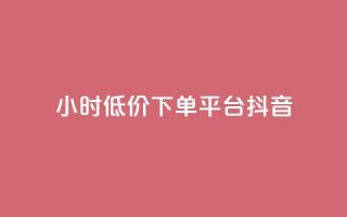 24小时低价下单平台抖音 - 抖音推出24小时超值下单平台让购物更轻松~