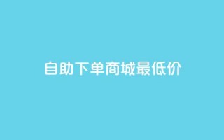 自助下单商城最低价 - 自助下单商城超值优惠最低价探索~